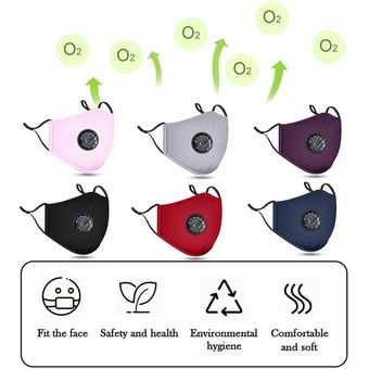 1 Conjunto de máscara de válvula de respiración de algodón pura PM2.5 Anti Smog Polvo a prueba de polvo Los hombres y las mujeres mantienen la máscara de válvula de respiración caliente 