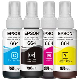 Epson - Kit tintas 664 para impresoras epson L210 L355 L365 L375 L555 L575