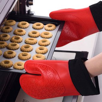 De silicona de calor guantes aislantes resistentes para cocina cocinar y hornear 