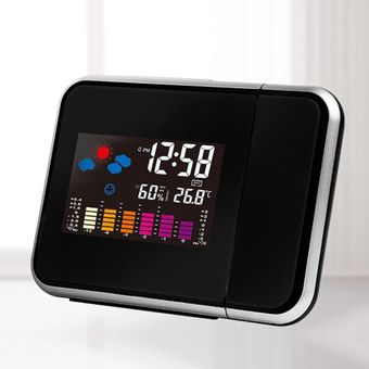 Proyección Digital Snooze Alarm Clock Tiempo Color LCD Pantalla LED Retroalimentación 