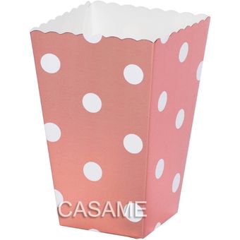 caja de embal color oro rosa Cajas de papel para palomitas de maíz 