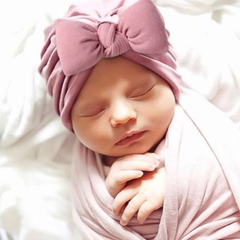 Sombrero Gorro de turbante para recién nacido para bebé Azul marino 