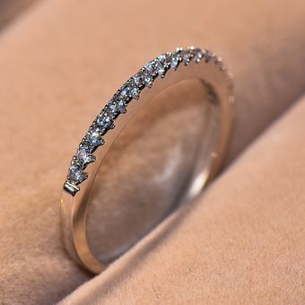 Lindo Anillo De Circonio De Cristal Femenino Anillo De Bodas 
