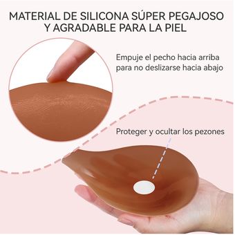 Sujetador adhesivo, sujetadores adhesivos para mujer, con 2 fundas para  pezones (piel), sin tirantes, brasier invisible de silicona reutilizable,  Piel