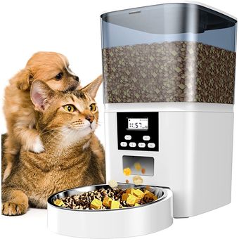 Comedero automático para gatos, dispensador de comida para gatos con WiFi  con cámara 1080P para 2 gatos y perros, comedero para mascotas de 5 litros
