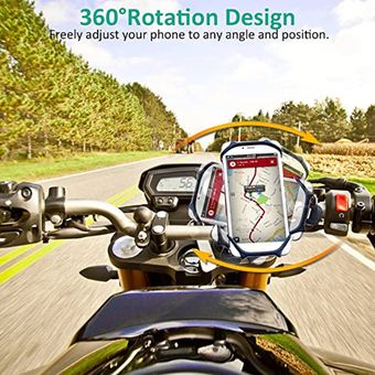 Soporte para teléfono de silicona soporte de la bicicleta 360 grados de rotación de bicicletas móvil Negro 