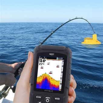 Suerte FF718LiC-W impermeable buscador de los pescados del sonar inteligente pescado del sensor de alarma de profundidad de color amarillo y negro 