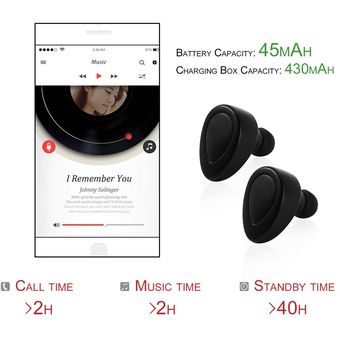 K2 auriculares estéreo inalámbrico par Mini auriculares auriculares en la oreja 