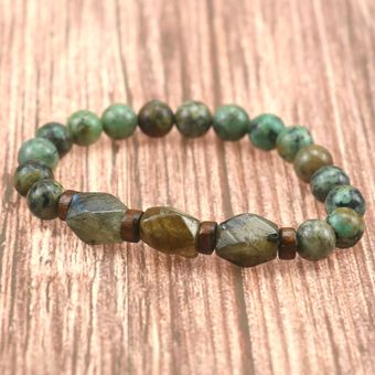 Pulsera De Cuentas De Piedra Verde De Alta Calidad Pulsera 