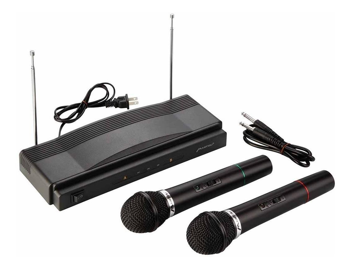 Microfonos Inalambricos Mitzu Con Base Receptora 50M 12-3002