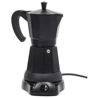 Cafetera eléctrica Espresso de 300ml, 6 tazas, olla para Moca, color negro