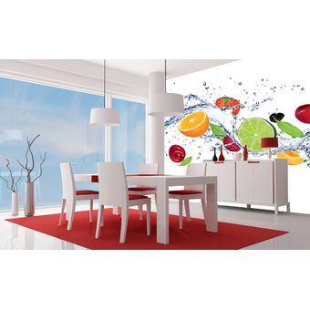 Foto Mural Decorativo Frutas en Agua 225x250cm-Multicolor 