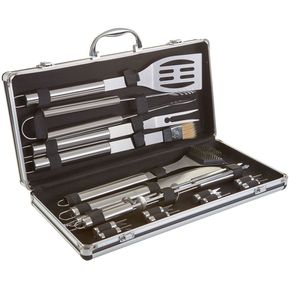 Set de 18 utensilios de parrilla Mr. Beef + caja aluminio