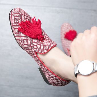calzado rojo Mocasines de ocio para hombre con borlas vestido de fiesta tamaño grande 48 zapatos sociales 