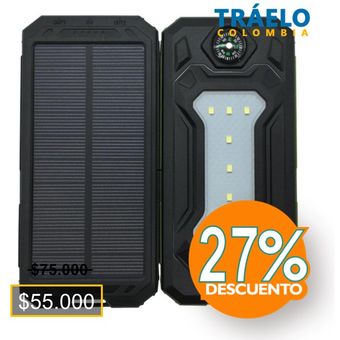 GENERICO Cargador Portátil Bateria Solar Brújula Aventura 20.000