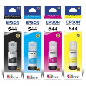 Tintas Epson 544 para impresoras L1110 L3110 L3150 L5190 kit X 4