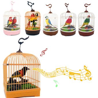regalo Juguetes familiares de aves parlantes para niños jaula eléctrica con control de voz 