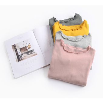 Ropa para niños Niños Niñas Camisetas Tops Fleece Tops de manga larga sólida 