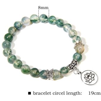 Pulsera De Cuentas De Piedra Natural Mate De Polvo Azul De 