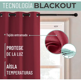 Cortinas Blackout 2 Paños Aislantes Termicas Engomadas