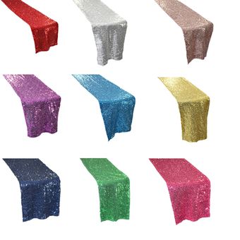 decoración p Caminos de mesa modernos de 18 colores con lentejuelas 