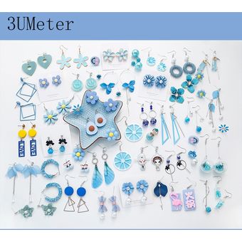 3umeter Blue Series Female Pendientes Geometry Opal Crystal 