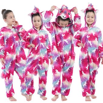 Pelele con capucha Pijama de cebra para niños disfraz de franela para niños Conjunto de pijama para y niñas pijama de Anime Unicorn-LA63 