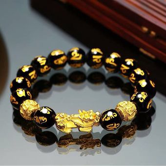 Brave Force Beads Show Pulseras Hombres Obsidiana Cuentas 