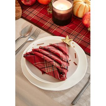 La Escocia rojo cuadros vichy grandes tela boda toalla de té lugar mat servilletas 45x45cm 1pc adornos navideños para el hogar 