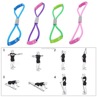 Deporte en casa Fitness Yoga 8 forma tire cuerda tubo equipo herrami 