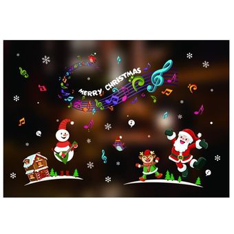 Navidad decorado con dibujos animados decoración de ventanas de PVC pegatinas estáticas 