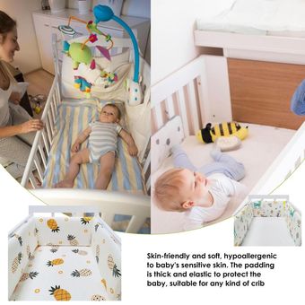 Parachoques de algodón grueso para cuna de bebé cojín Protector de cuna de una pieza almohadas decoración de cama para habitación de recién nacidos 