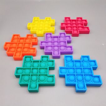 Empuje Pop Fidget juguete de silicona Squeeze estrés sensorial juguete Alivio cubo mágico 