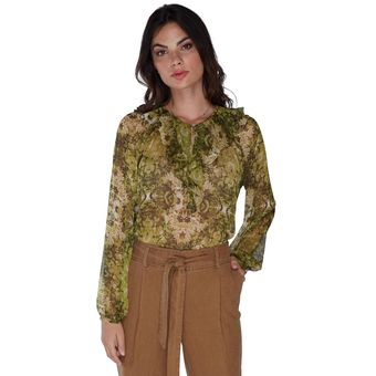 Blusa de Mujer Marsel Verde Florada Diseñador | Linio México -  MA248FA1H2V61LMX