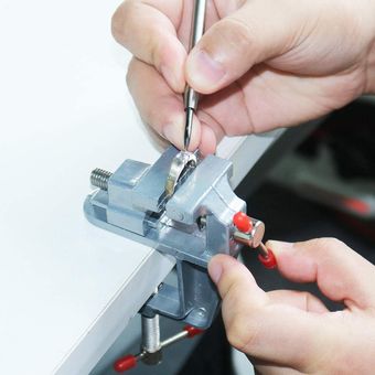 Portátil de aleación de aluminio de la tabla Vise abrazadera del metal del clip de cerrajería piezas de bricolaje 