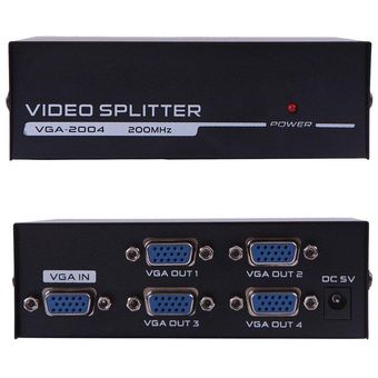 Divisor de 4 puertos VGA SVGA 1 PC a LCD CRT Monitor Pantalla TV Comp 