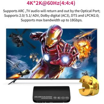 4K  60Hz 2160P HDMI Convertidor Divisor Extractor de Audio 