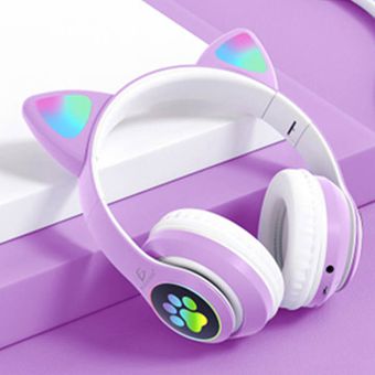 Audifonos Bluetooth Con Orejas de Gato Fidelidad De Sonido 5