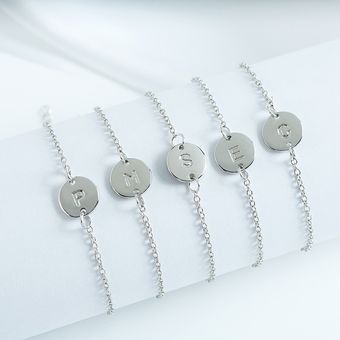 Pulsera De Pulsera De Plata Dorada A A Z26 Pulsera De Letra 