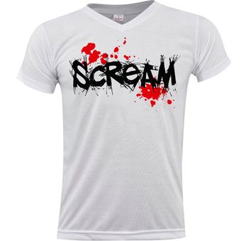 Camiseta Scream Cuello V Blanca 