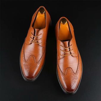 Zapatos casuales Brogues para hombres Amarillo 