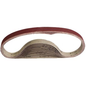 10Pcs 760 x 25mm Bandas de lijado Lijadora eléctrica de grano 100 de 1 '' x 30 '' 