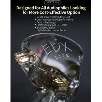 Audífonos Kz Edx Lite Monitores In Ear Hifi-edx- Pro-zsn-zst KZ