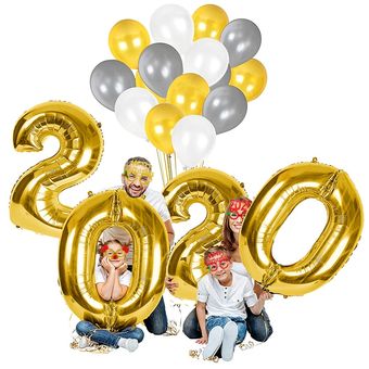 Feliz Año Nuevo 2020 juego de globos de papel de aluminio 2019 decor 