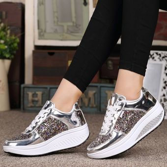 Zapatillas deportivas para mujer ligero y cómodas-Plata 