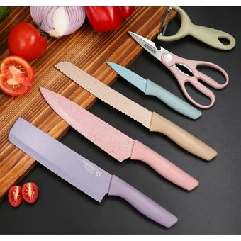 Set de 8 cuchillos de cocina en color cobre. THULOS TH-KA017
