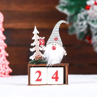 Craft de madera Calendario de Navidad Inicio Adviento Cuenta regresiva Santa Claus Calendario 