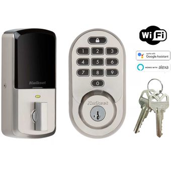Cerradura de puerta WiFi, cerradura de puerta frontal inteligente Bluetooth  funciona con aplicación, Alexa, control remoto, cerradura de puerta de