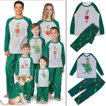 Familia Pijama Navidad Figura Franel Pijama Sets Sleepwear 