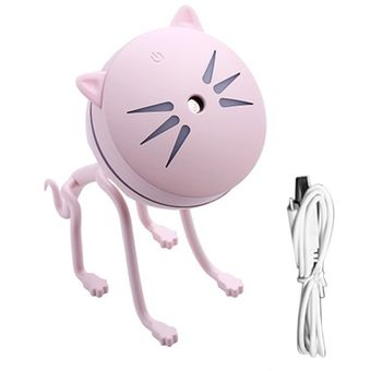 Mini humidificador de aire USB Lindo gatito humidificador con luz de noche colorida 
